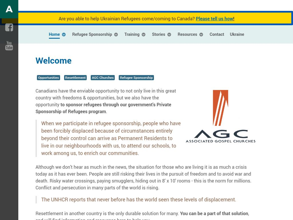 AGC Refugee Sponsorship Initiative